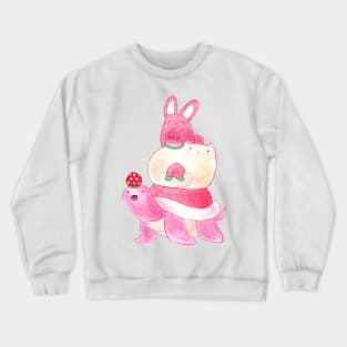 Fruit Turt Cat and Bun Stack Crewneck Sweatshirt